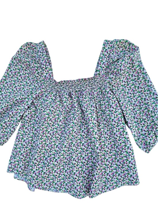 H&M Tops - H&M Lavender Multi Smocked Square-Neck Floral Top